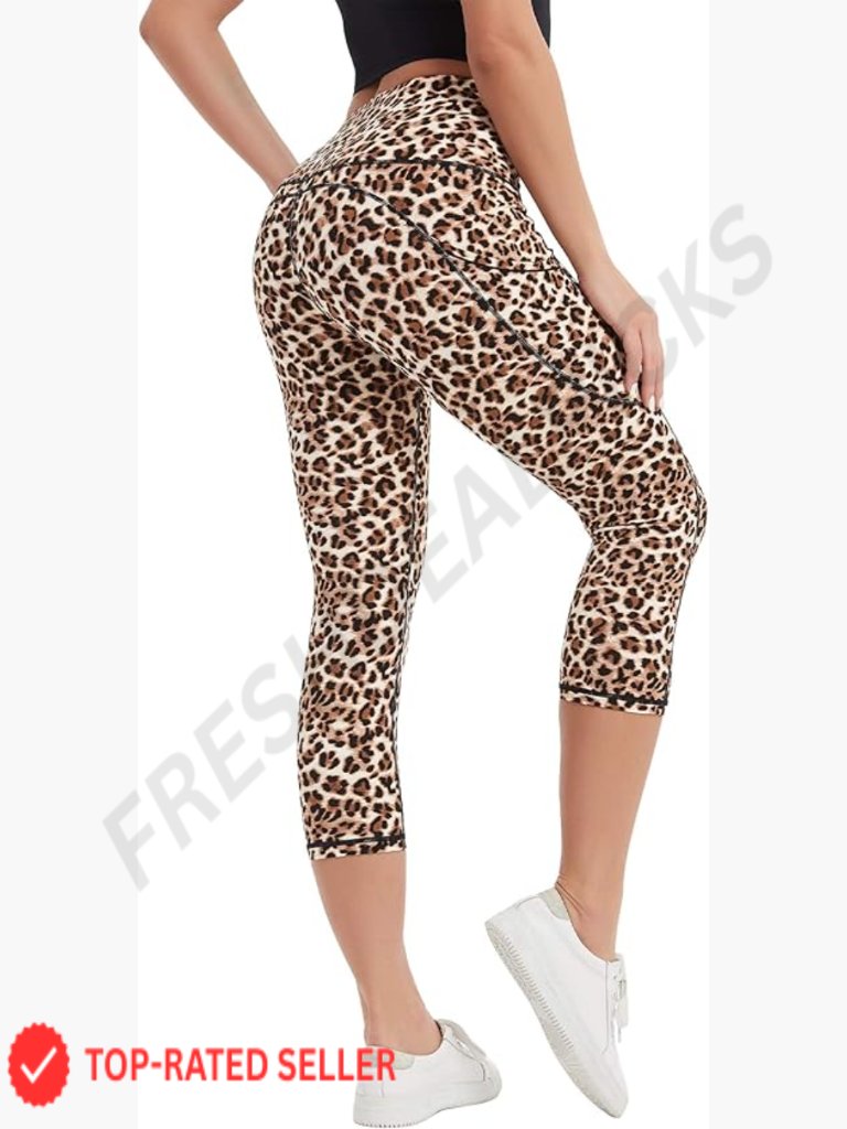 High Waisted Capri Yoga Pants With Pockets Buttery Soft 4-Way Stretch Workout